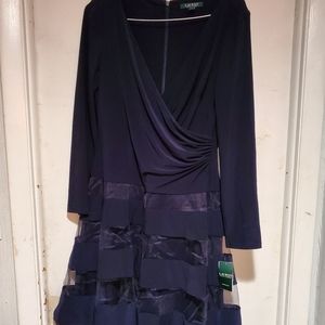 Ralph Lauren Tulle Trim Dress